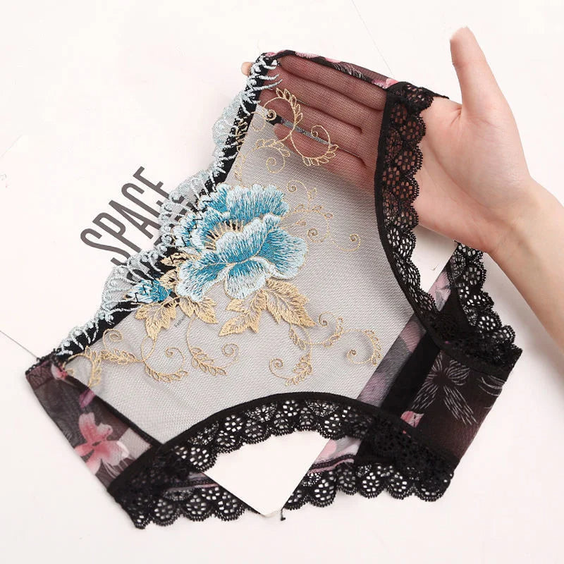 Lace flower Embroidered Seamless Panties ๐ธ