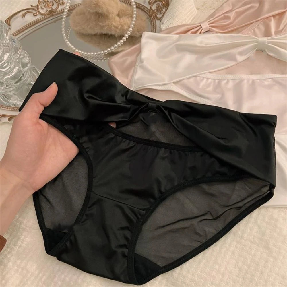 Girls Panties French Satin Women's Hollow Underwear 2024