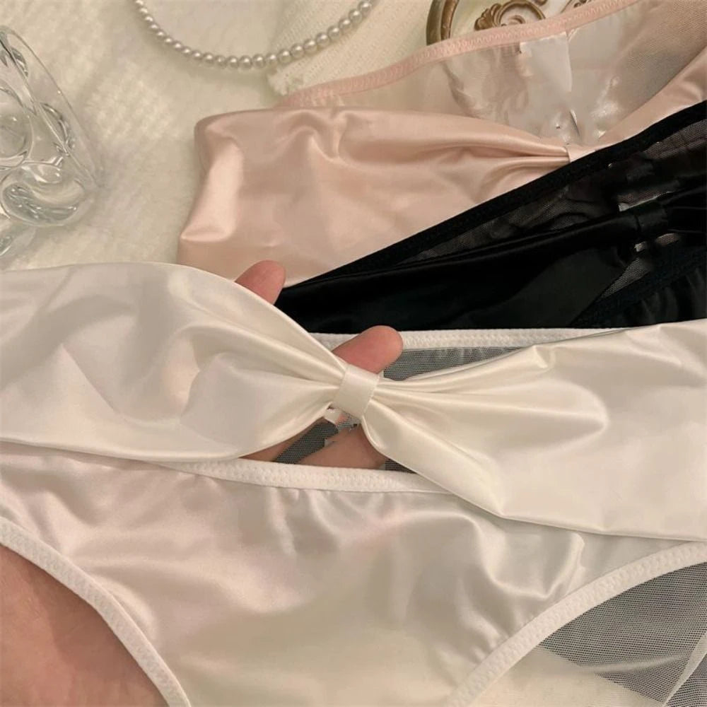 Girls Panties French Satin Women's Hollow Underwear 2024
