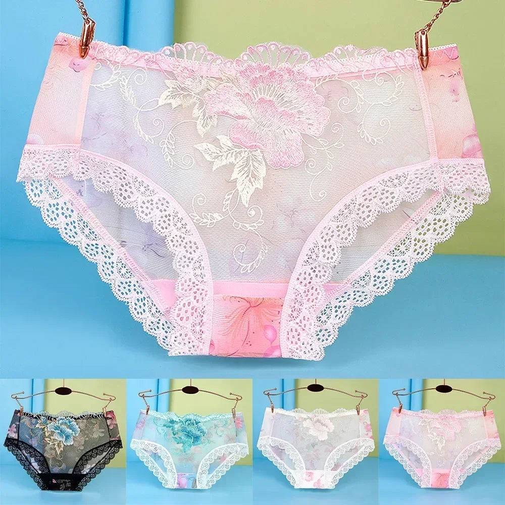 Lace flower Embroidered Seamless Panties ๐ธ