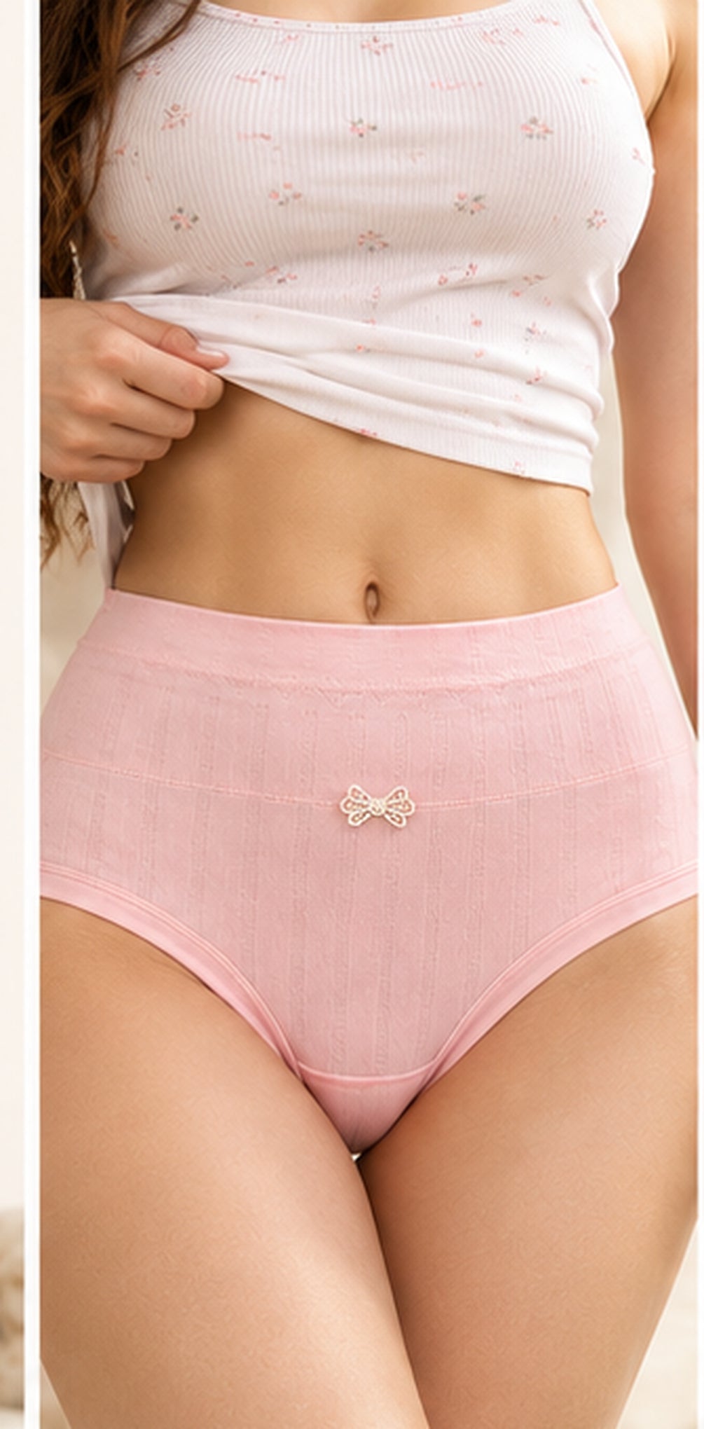 Intimate thread High waisted soft Breathable cotton bow Panties packs