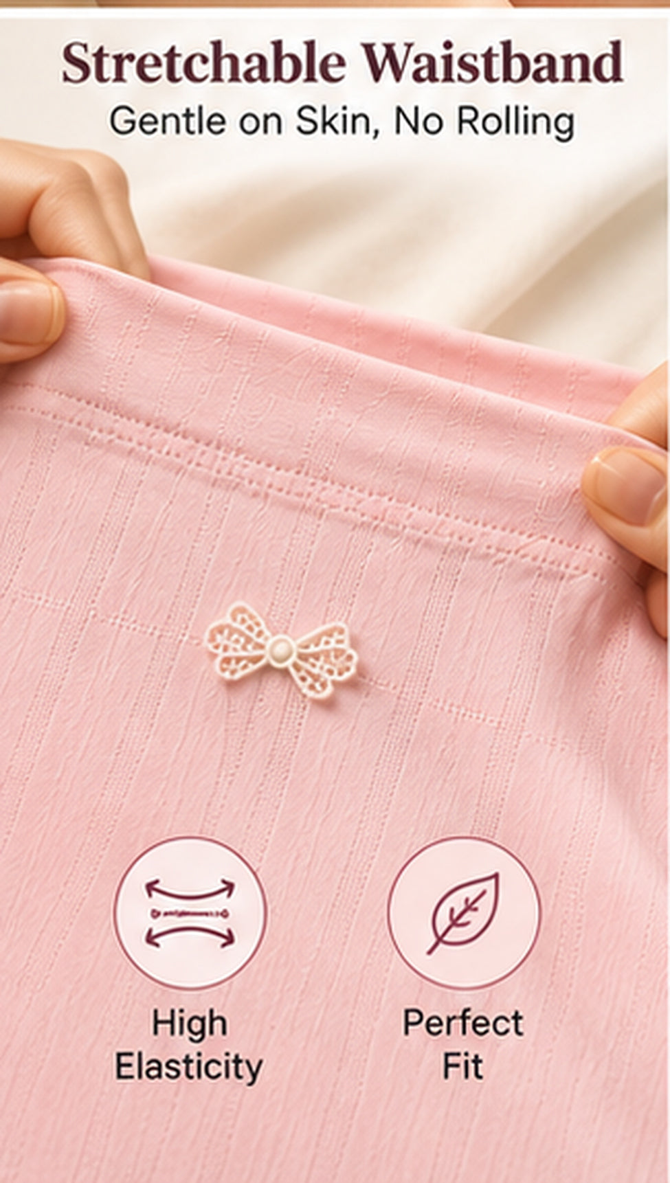 Intimate thread High waisted soft Breathable cotton bow Panties packs