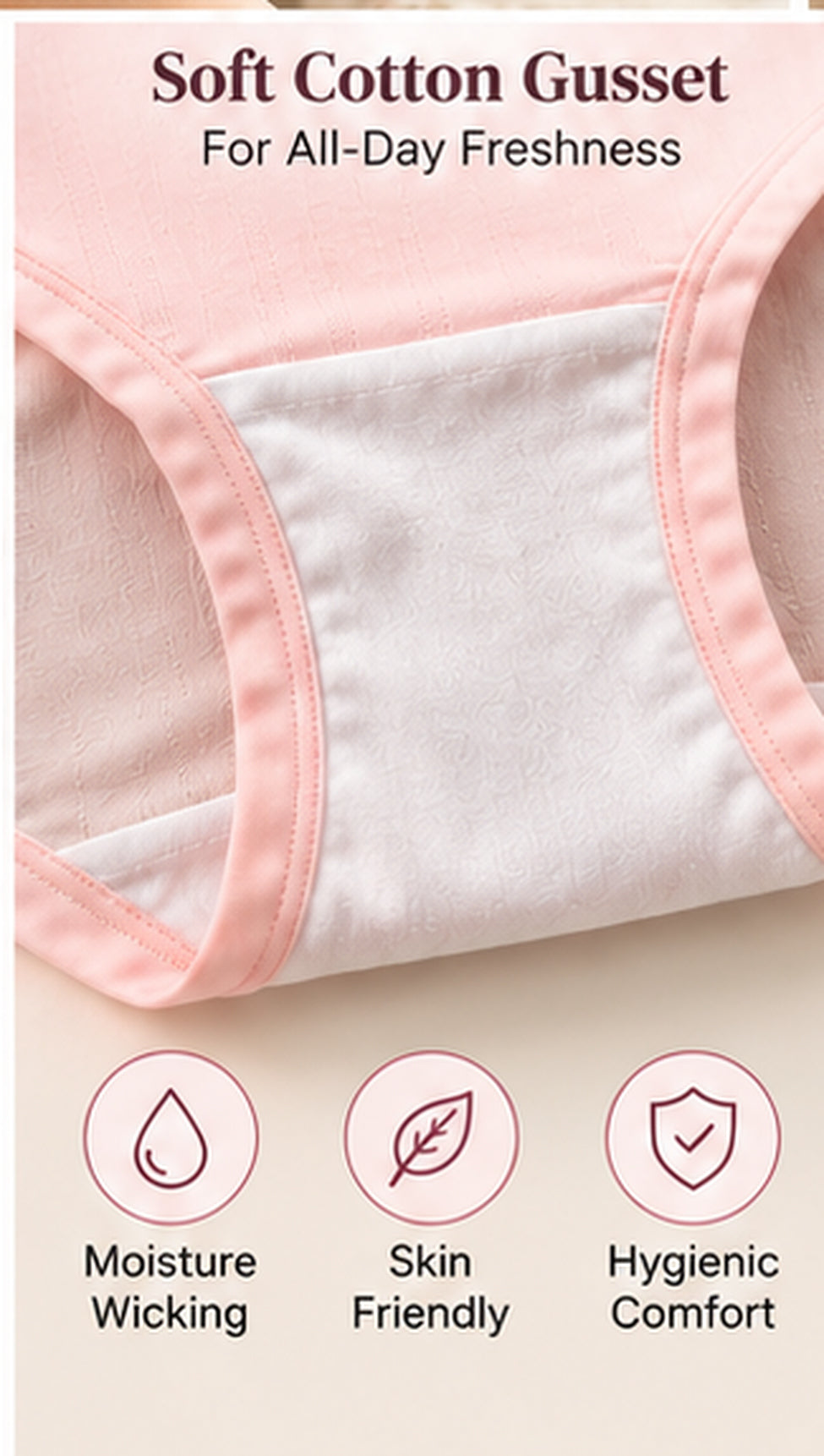 Intimate thread High waisted soft Breathable cotton bow Panties packs