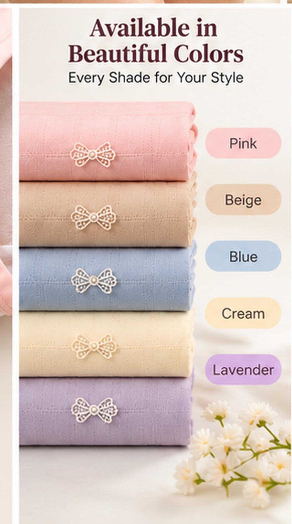 Intimate thread High waisted soft Breathable cotton bow Panties packs