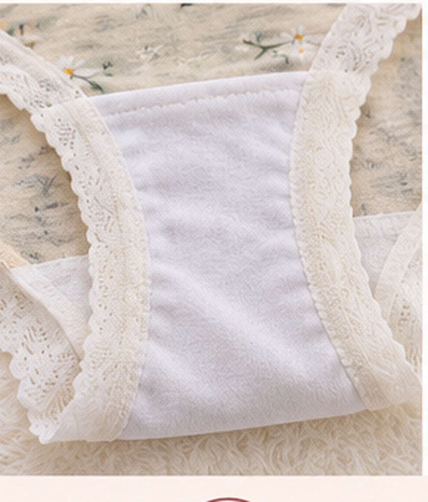 Cotton Floral lace Bow panties ( Pack of 3)