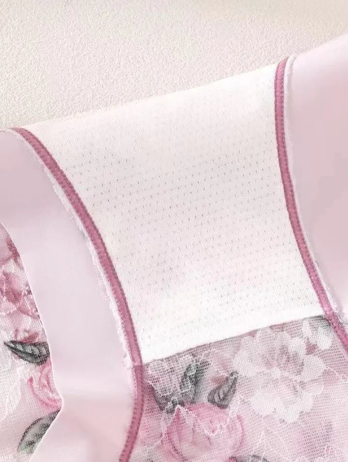 Floral Mesh underpants Antibacterial Gusset breathable underwea