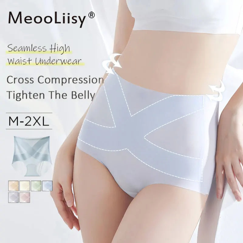High waist Panties Ice Silk Ladies Panty Traceless Briefs