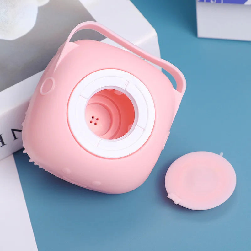 Silicone Bath Scrubber with Refillable Soap Dispenser