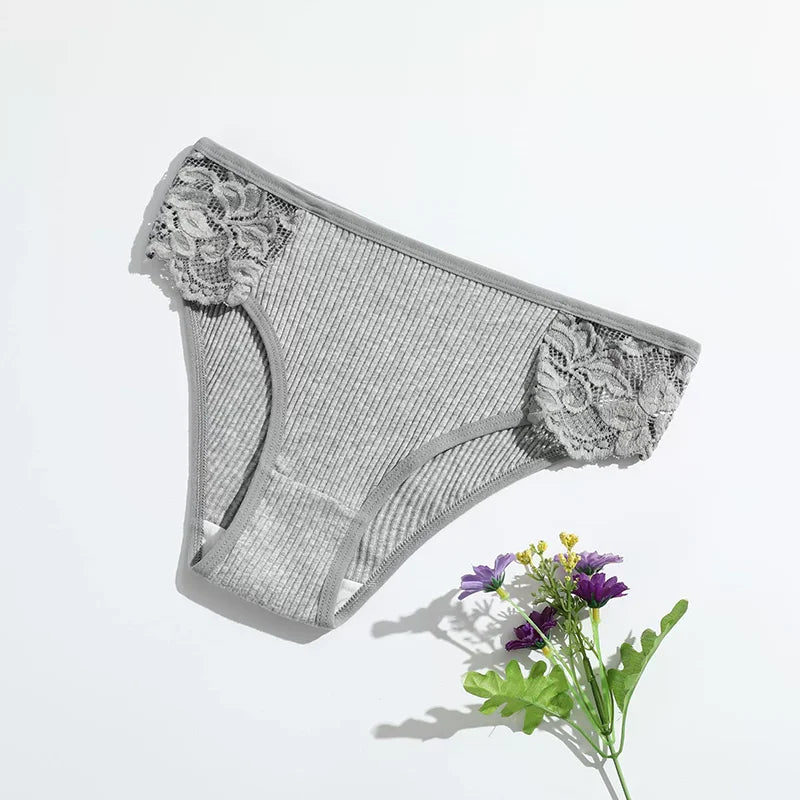 Women Underwear Cotton Panties Lace Briefs  Comfortable Soft Thong