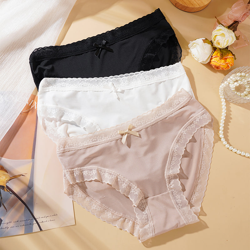 🤍 CloudSoft Lace Comfort Briefs || Pack of 6