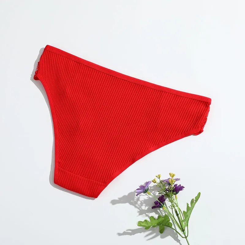 Women Underwear Cotton Panties Lace Briefs  Comfortable Soft Thong