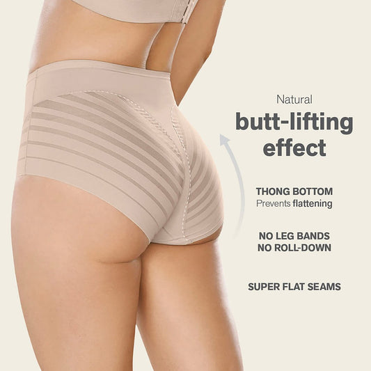 BreatheFit Lace High-Waist Briefs – Summer Tummy Control 💫