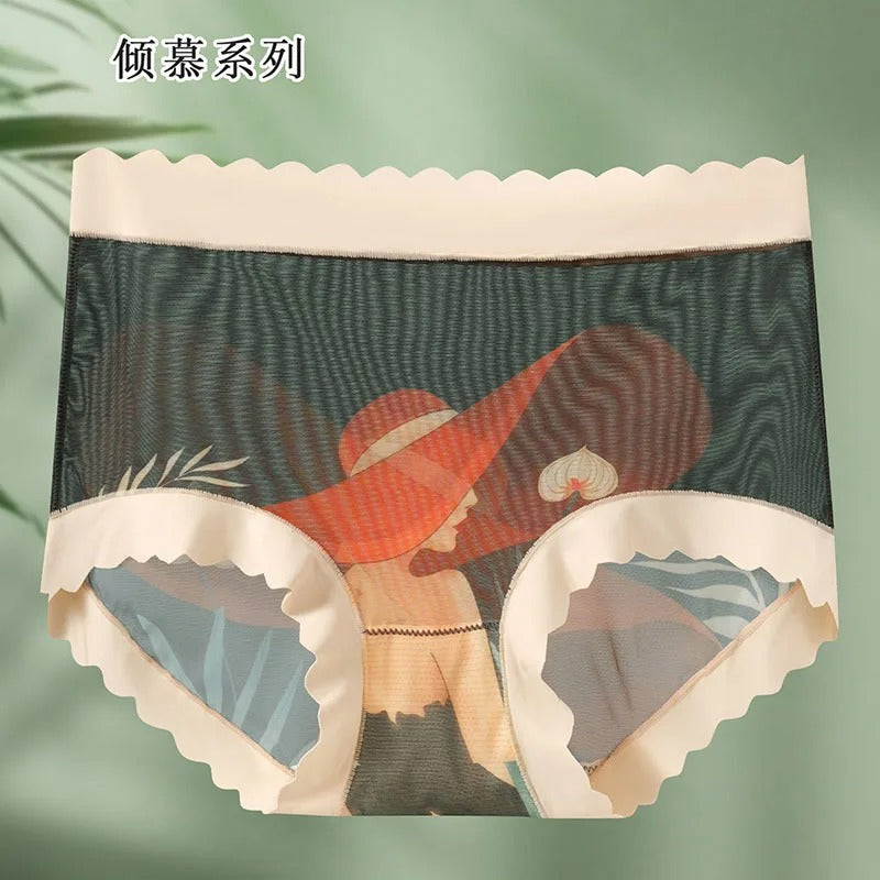 Beauty Patterned Lace Underwear For Women Thin Transparent High Elasticity Panties