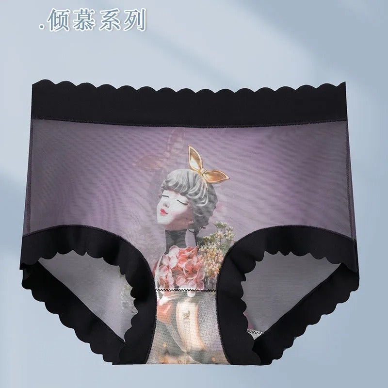 Beauty Patterned Lace Underwear For Women Thin Transparent High Elasticity Panties