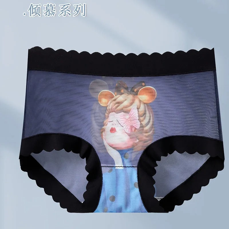 Beauty Patterned Lace Underwear For Women Thin Transparent High Elasticity Panties